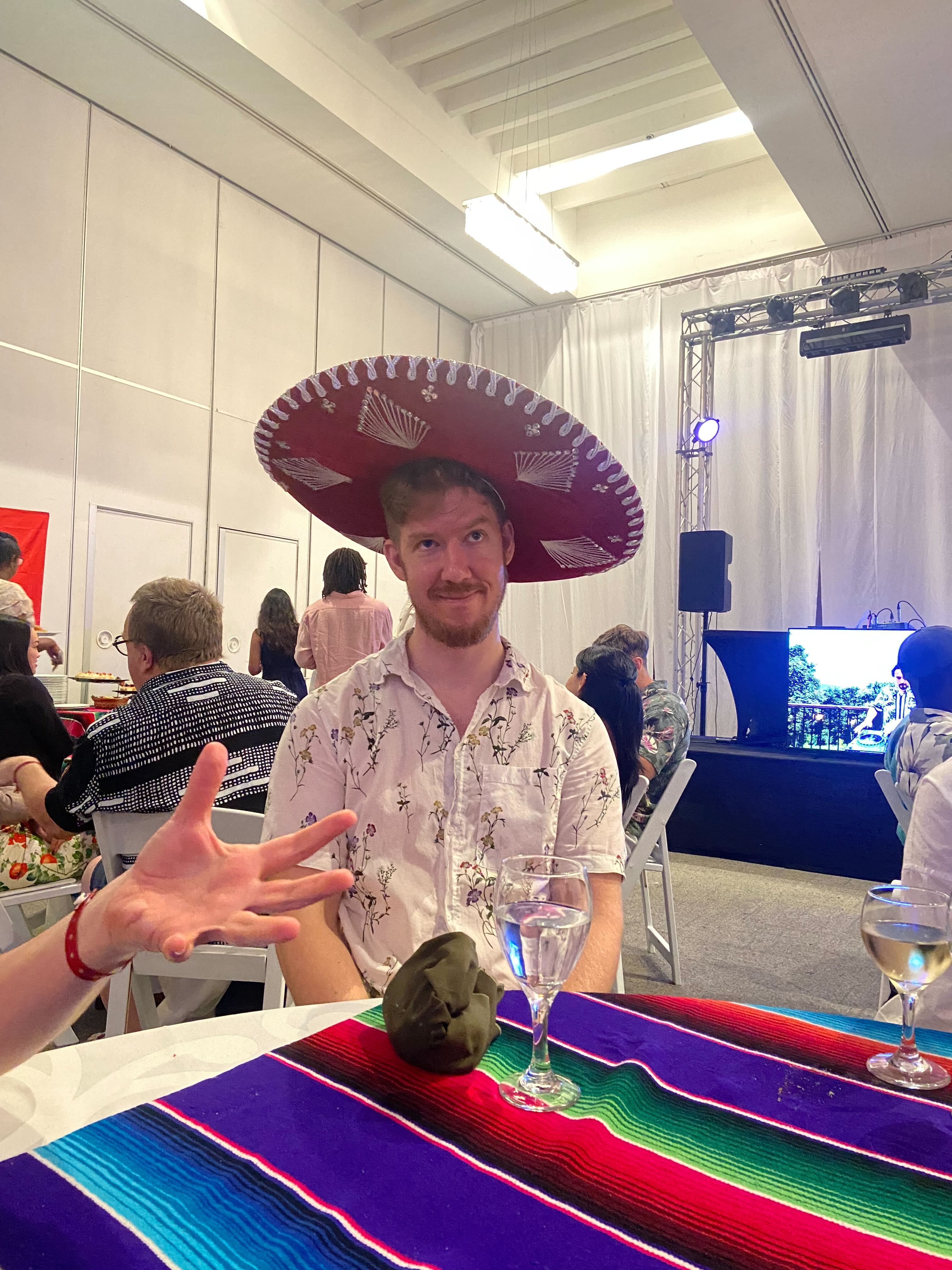 a colleague with a mexican hat