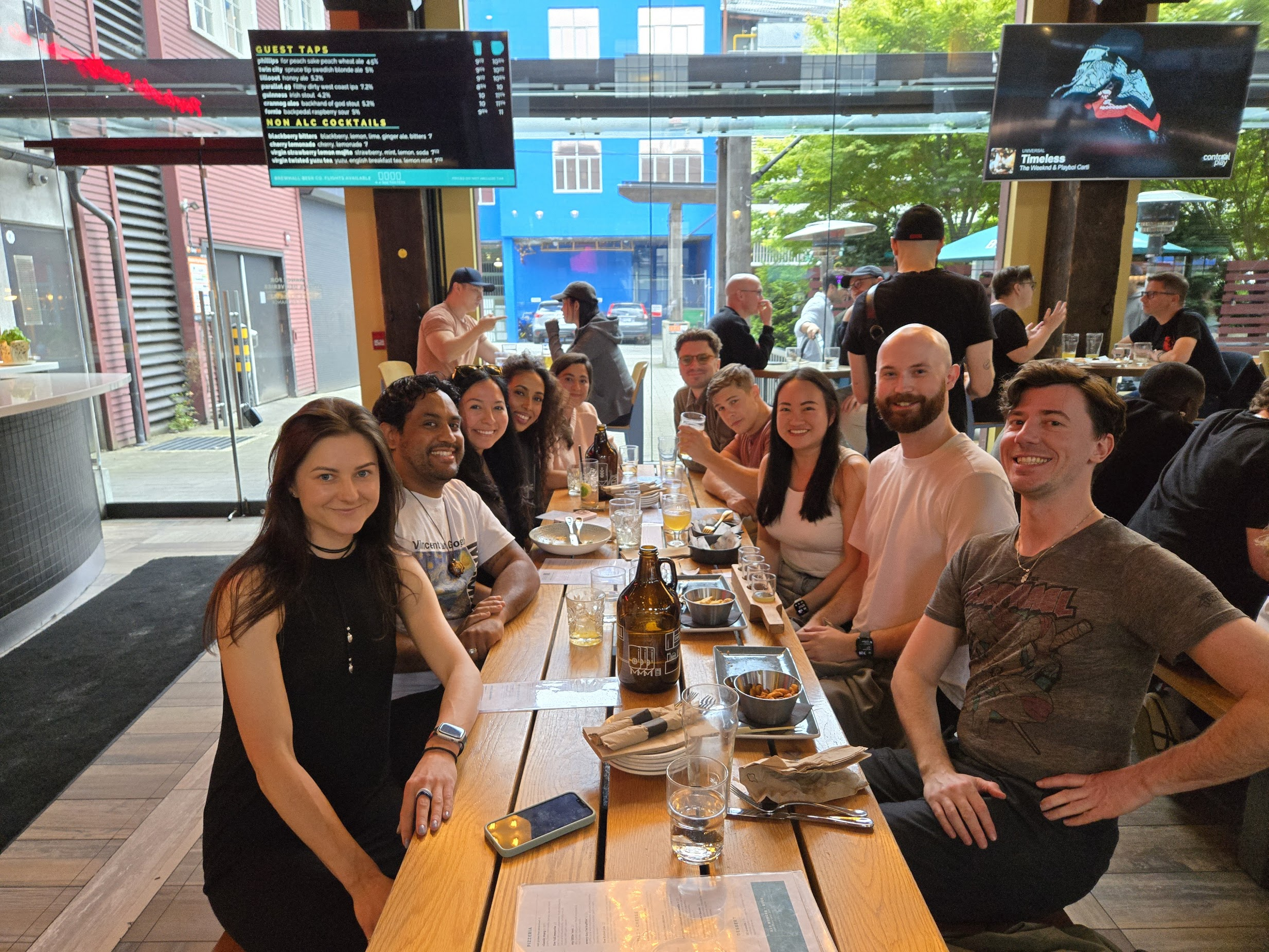 group of colleagues enjoying a meal